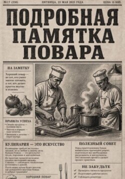 Подробная памятка повара